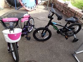 Trek boy’s and girl’s bicycles 