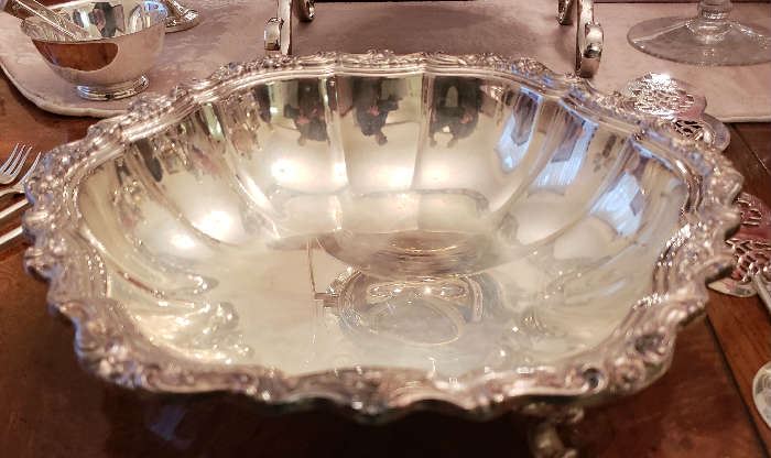 Footed Silver Plate Serving Bowl by International Silver Co. "Countless"