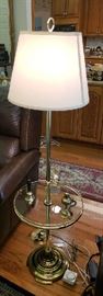 Brass & Glass Lamp Table