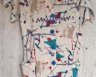Linen 80s Artistic dress