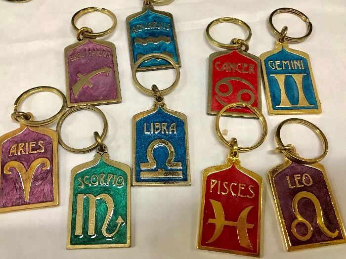 70s Zodiac Key Rings
