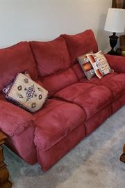 sofa with recliners on each end