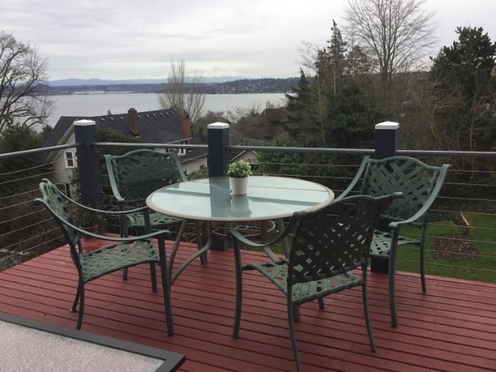 Umbrella Patio Table and 5 Chairs - Now $45