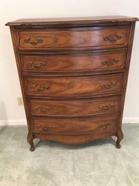 FiveDrawer Vintage Wooden Dresser