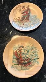 Asian bamboo plates:  Scattering Flowers; Ladg in the Moon Palace