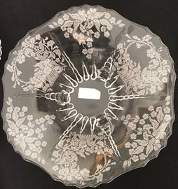 Depression glass serving tray