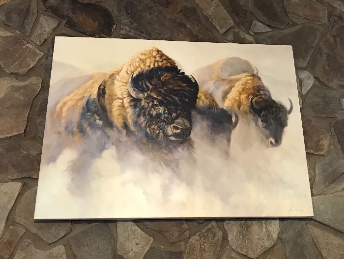 Buffalo print on canvas by Grant Hacking