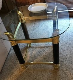 Vintage glass top end table