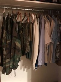 Various men's hunting clothes; shirts