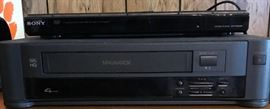 Sony DVD player and Magnavox VHS player