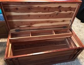 Interior view of cedar chest