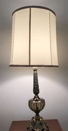 Vintage glass and iron lamp (pair)