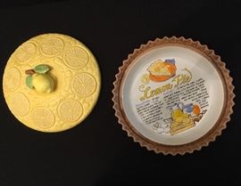 Vintage ceramic pie plate with lid