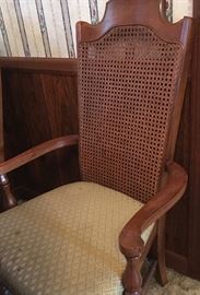 Broyhill cane back arm chair