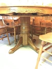 Pedestal view of table