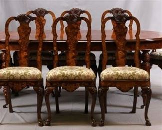 ENGLISH WILLIAM IV STYLE DINING TABLE & CHAIRS, 9 PIECES, H 31", W 47", D 112.5"  Lot 2045