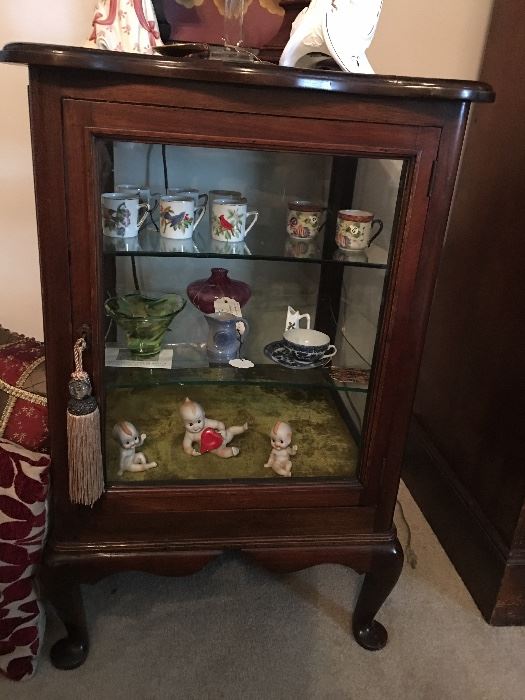 Beautiful & Rare Mahogany Display Case  with Glass Shelves