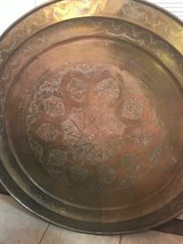 Large 38â Vintage Brass Medallion (Great for a Table Top also)