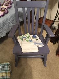 Vintage 1960âs Childâs Wooden Rocker