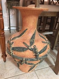 Gorgeous Pottery Urn from Aquatic Gardens with Beautiful Dragonflies