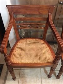 Gorgeous Set of 6 Cane Seat Chairs
2 Captains Chairs &
4 Regular Chairs