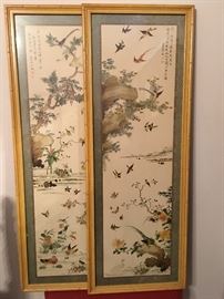 Vintage âBirds in Flightâ &
vintage âWater Fallâ each in Bamboo Frames