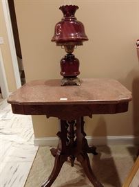 Amethyst lamp and Eastlake table