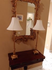 Lamps and Wall Mirror