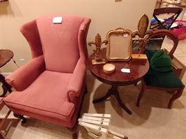 Wingback chair and misc.