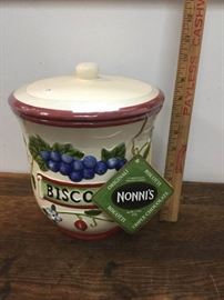Ceramic Biscotti Jar and Lid