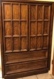 Bedroom Suite: Dresser w 2 Mirrors, Headboard and Armoire