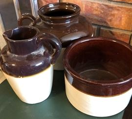 Assorted Brownstone Pottery