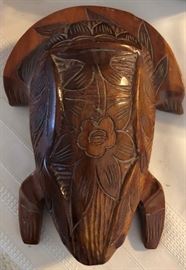 Carved Wood Frog Jewelry/Trinket Box