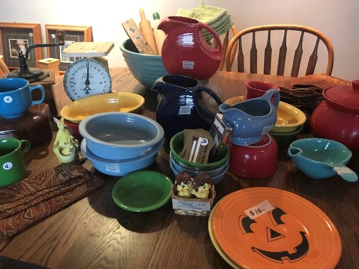 Fiesta, smiley face, pumpkin plate, nappy bowls, platters, plates and more. 