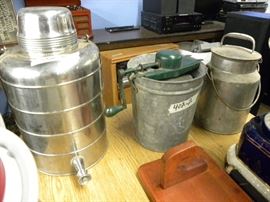 Vintage Ice Cream Maker & Other Items