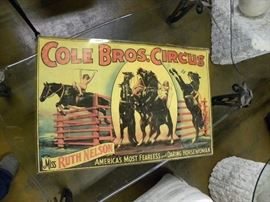 Vintage Cole Bros. Circus Adverting Poster