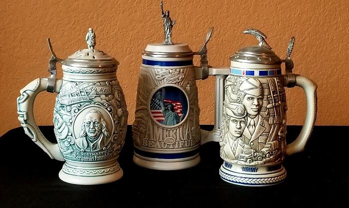 Avon collection beer steins. $5 each.