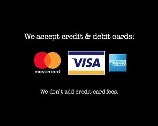 We accept credit cards.