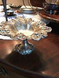 Reed & Barton "Francis I" ornate footed compote. $350