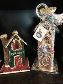 Blue Sky tealight holder themed seasonal houses.