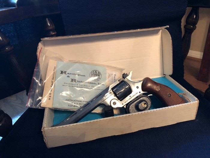 Harrington & Richardson Sportsman Model 999 .22 LR. Blue steel with walnot grips. Post WWII. Price: $450