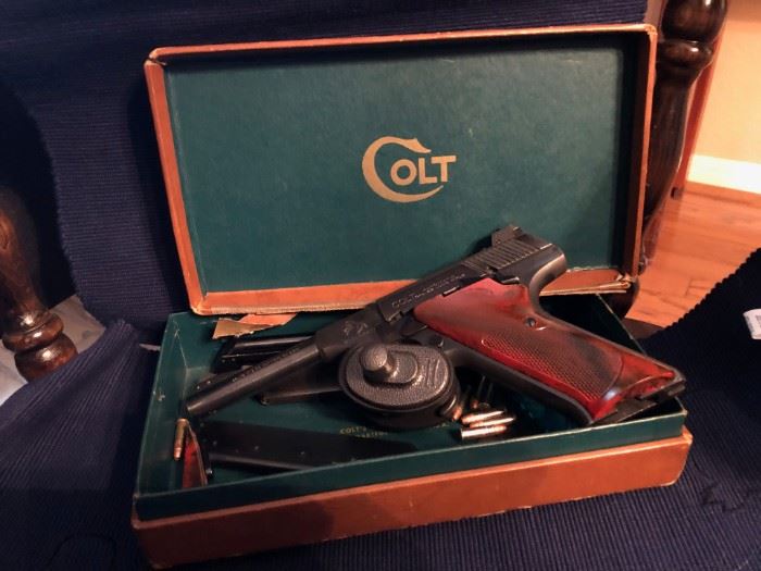 Colt Sport Woodsman 2nd Series (mfg. 1955-1977) .22 LR Semiautomatic with 4.5 inch barrel. Very good condition in box $995