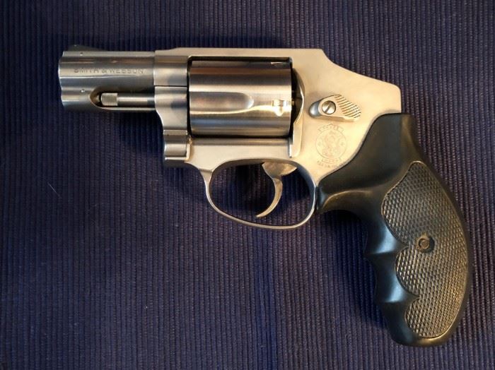 Smith & Wesson Model 640 .357 Magnum J frame revolver with stainless finish and Pachmayr grip. $ 500