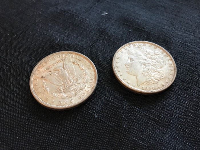 2 Morgan Silver Dollars @ $19 each