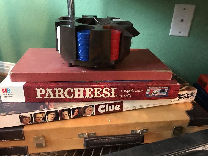 Parcheesi, Clue, Poker chips
