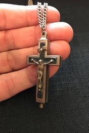 Cross trinket pendant and chain from Jerusalem.