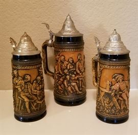 West German Beer Steins by Gertz. $20 each.