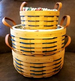 Longaberger round baskets with leather handles and liners.
Small: $12
Large: $20 each