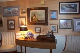 Table and pr. chairs in the den