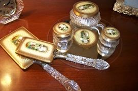 1930's dresser set with tray